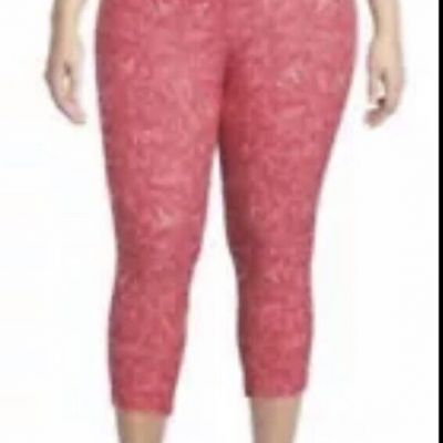 Terra and Sky Orange/Pink High Rise Capri Leggings 3X (24W-26W) NWT